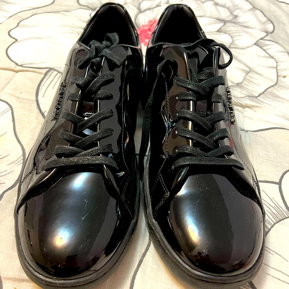 Calvin Klein Fuego 34F1157 Black Men's Patent Leather Designer Sneaker Shoes